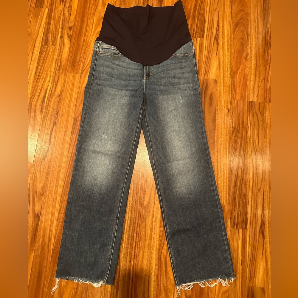 Pink blush maternity jeans.